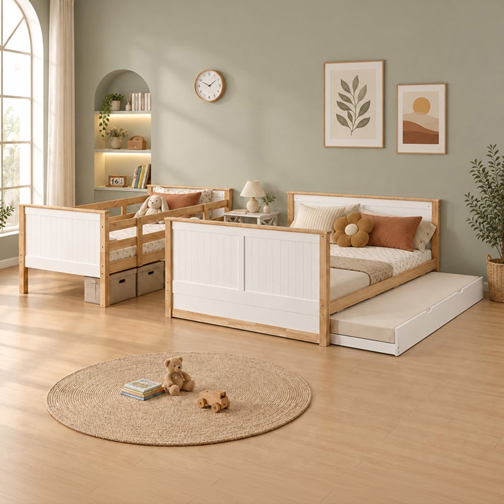 Richmond Single Over Double Rubberwood Bunk Bed with Trundle