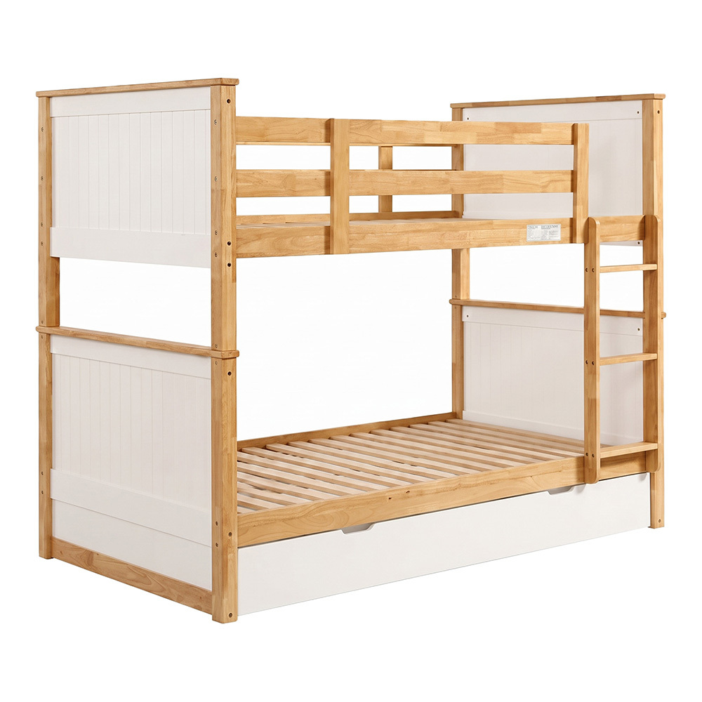 Midson King Single Rubberwood Bunk Bed with Trundle