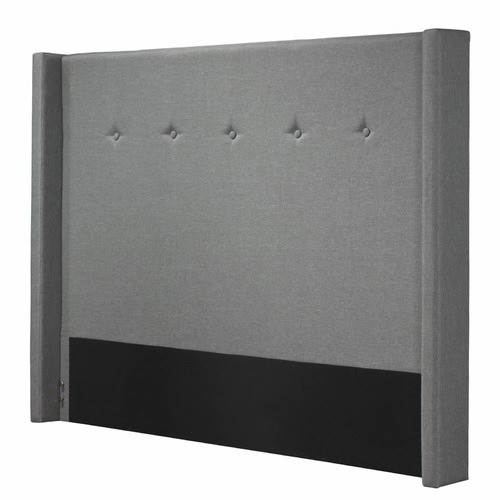 VIC Furniture Light Grey Airdrie Wing Queen Bed Head & Reviews Temple & ster