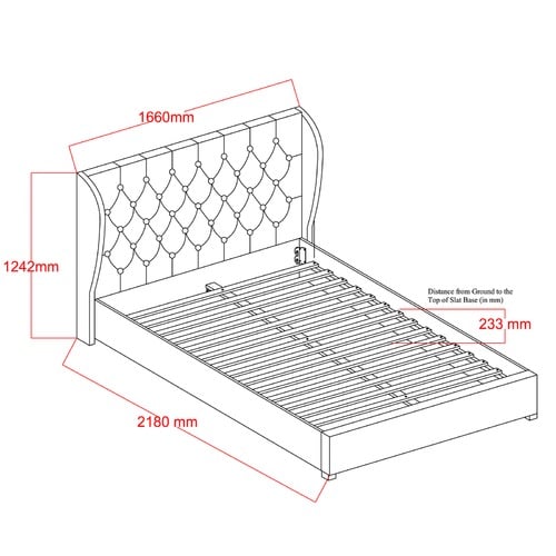 VIC Furniture Oat White Diamond Queen Bed Frame & Reviews Temple