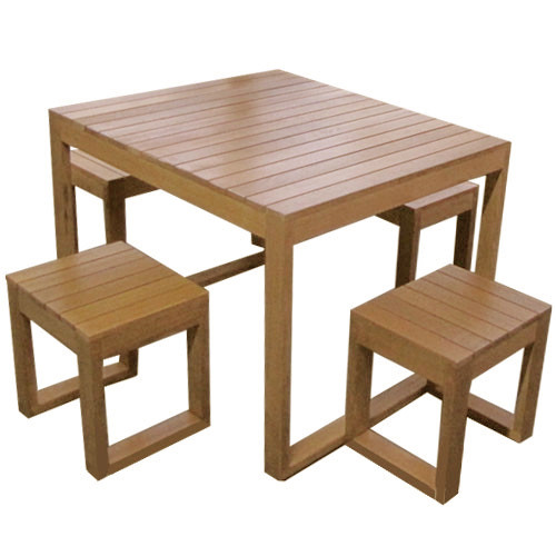 outdoor wooden garden table and chairs