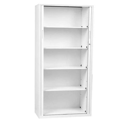 Office Fleet White Maison Tambour Door Cupboard | Temple & Webster