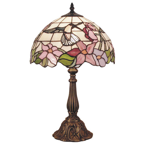 Tiffany Lighting Temple Webster Hummingbird Leadlight Table Lamp