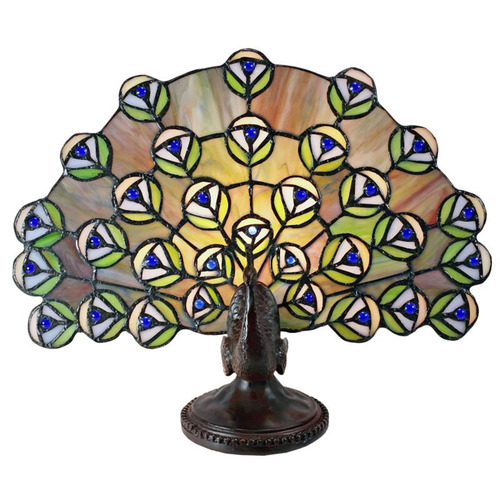 G G Brothers Peacock Tiffany Table Lamp Reviews Temple Webster