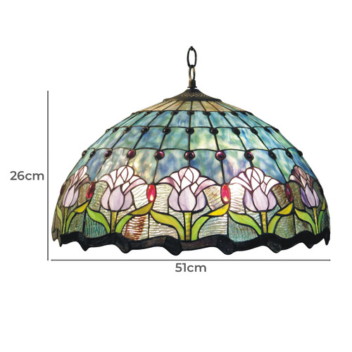 Dancing-Flowers-Stained-Glass-2-Light-Pendant
