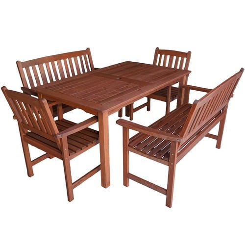 6 Seater Malay Outdoor Table & Seat Set