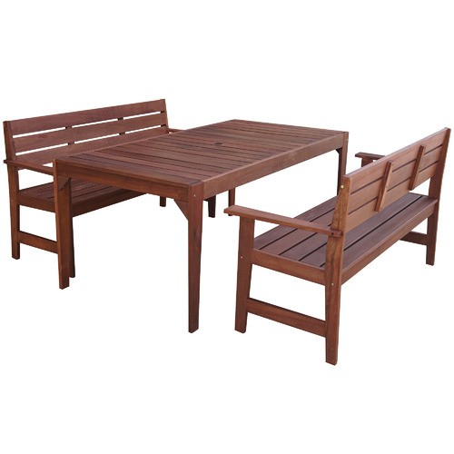 Woodlands Outdoor Furniture 6 Seater, Timber Outdoor Bench Dining Table