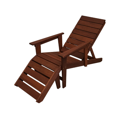 Lazio Shorea Wood Deck Chair with Footstool