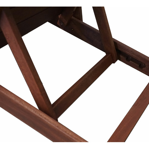 Lazio Shorea Wood Deck Chair with Footstool