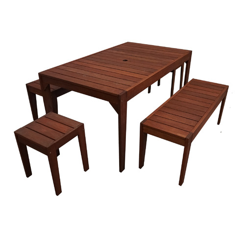 6 Seater Lazio Shorea Wood Dining Set