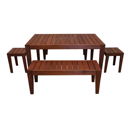 6 Seater Lazio Shorea Wood Dining Set