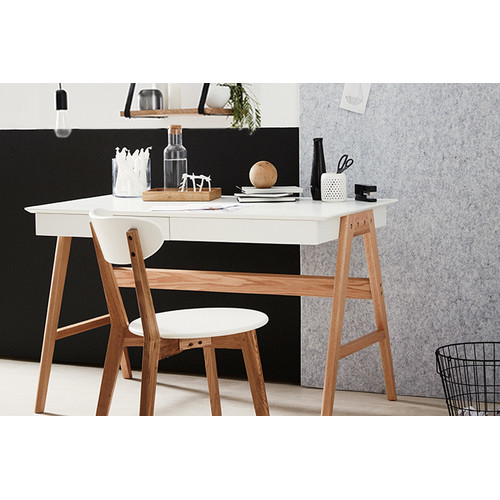 Continental Designs White Scandi 2 Drawer Desk & Reviews Temple & ster