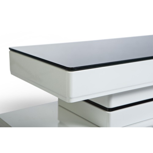 Continental Designs White & Black Marnie GlassTop Entertainment Unit