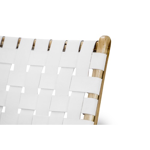 Lazie Woven Leather & Teak Lounge Chair