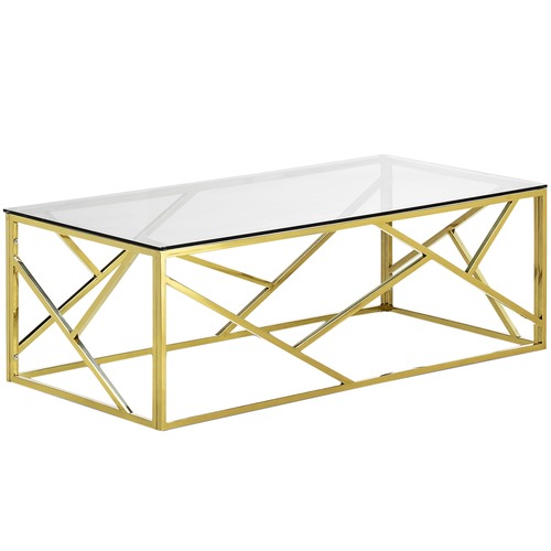 Continental Designs Gold Polished Luxe Geo Coffee Table Reviews Temple Webster