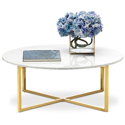Gold Polished Luxe Ellie Marble Coffee Table