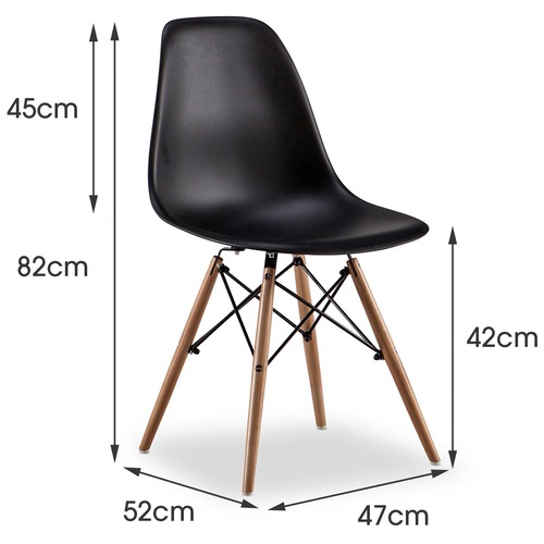 White Line Oak Dining Table & Eames Replica Chairs Set