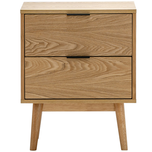 Natural Balbina 2 Drawer Bedside Table