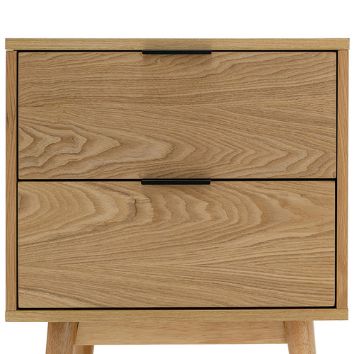 Natural Balbina 2 Drawer Bedside Table