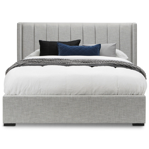 Continental Designs Light Grey Queen Bed Frame with Storage & Reviews