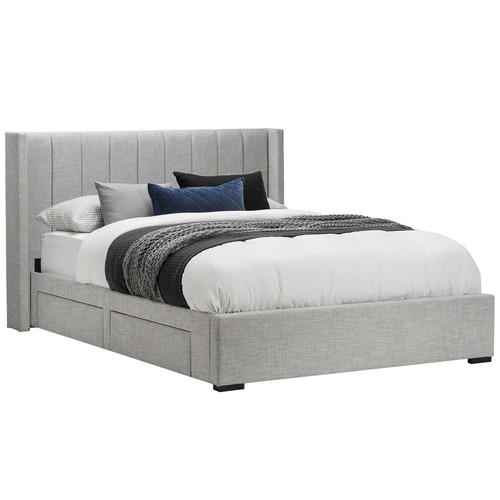 Light Grey Queen Bed Frame With Storage, Grey Queen Size Bed