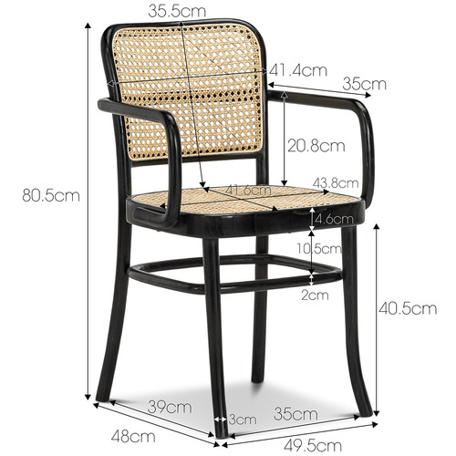 Samira Teak & Cane Dining Chair with Arms