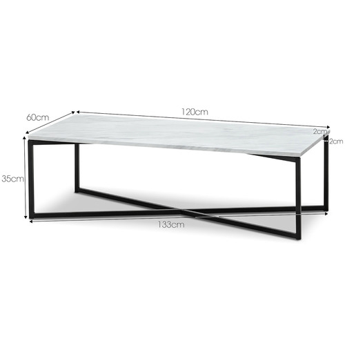 Continental Designs Gustav Rectangular Cultured Marble-Top Coffee Table ...