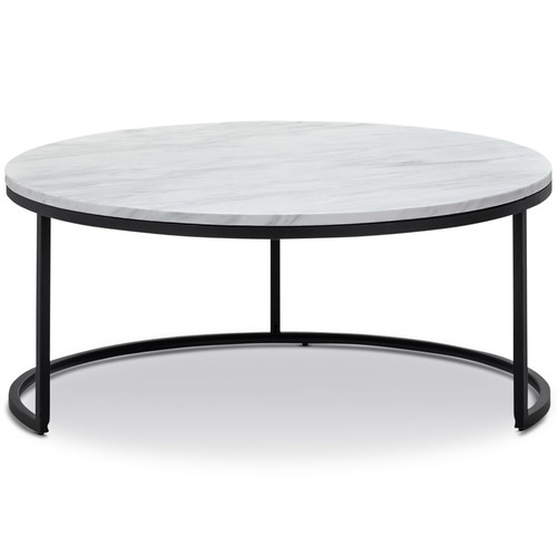 2 Piece Hanslo Marble-Top Nesting Coffee Table Set