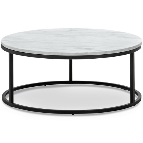 2 Piece Hanslo Marble-Top Nesting Coffee Table Set