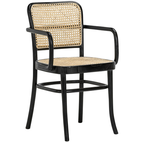 Continental Designs Samira Teak & Cane Dining Chair with Arms Temple