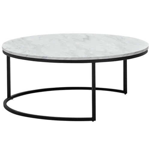 2 Piece Hanslo Marble-Top Nesting Coffee Table Set