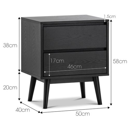 Bradshaw Oak Wood Bedside Table