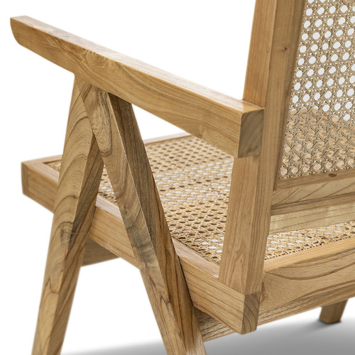 Stread Woven Rattan & Teak Armchair