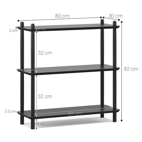 3 Tier Rakk Oak Wood Bookshelf