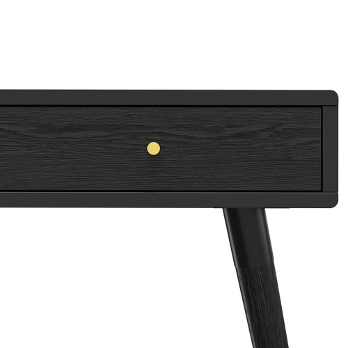 Black Einar Oak Wood Study Desk