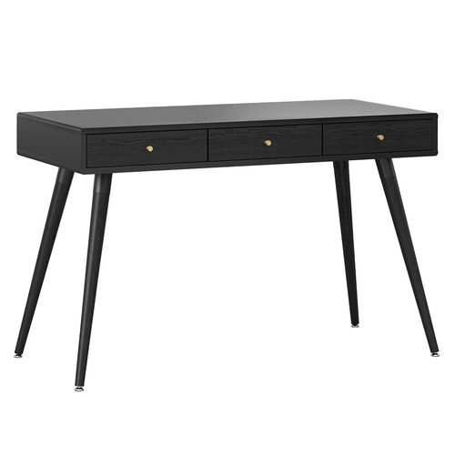 Black Einar Oak Wood Study Desk