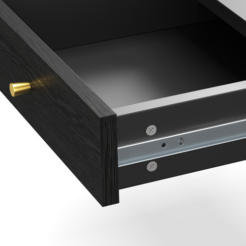 Black Einar Oak Wood Study Desk