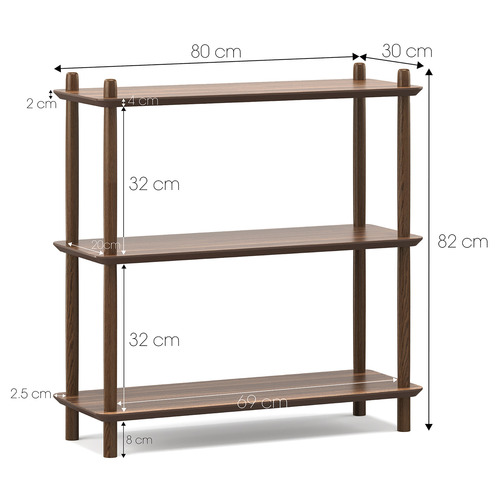 3 Tier Rakk Oak Wood Bookshelf