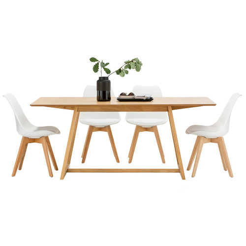 Manhattan Dining Table & Eames Replica Padded Chairs Set