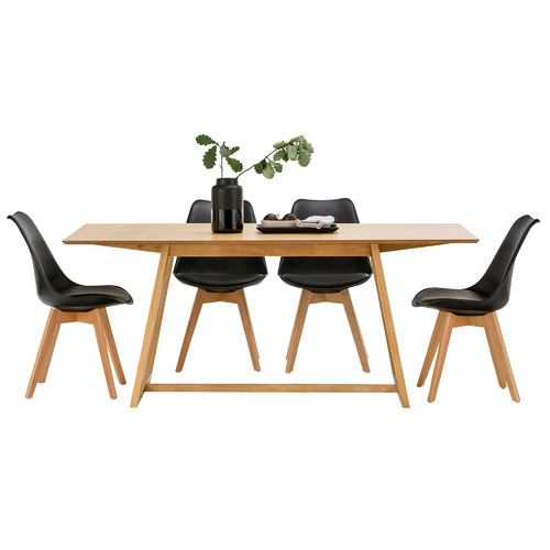 Manhattan Dining Table & Eames Replica Padded Chairs Set