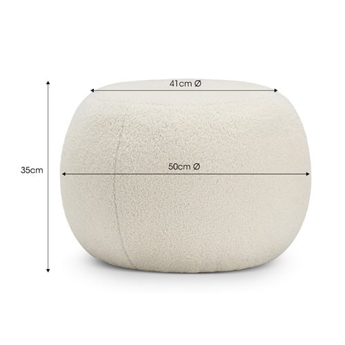 Light Grey Phoebe Cushion Ottoman