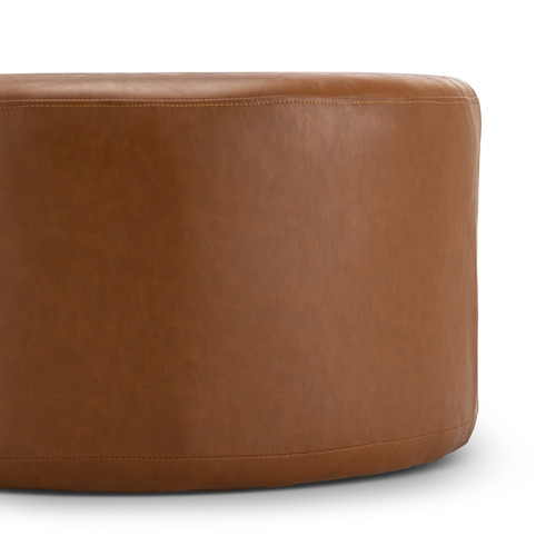 Continental Designs Whisky Tan Meryl Faux Leather Ottoman | Temple ...