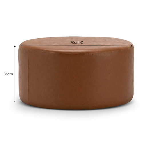 Continental Designs Whisky Tan Meryl Faux Leather Ottoman | Temple ...