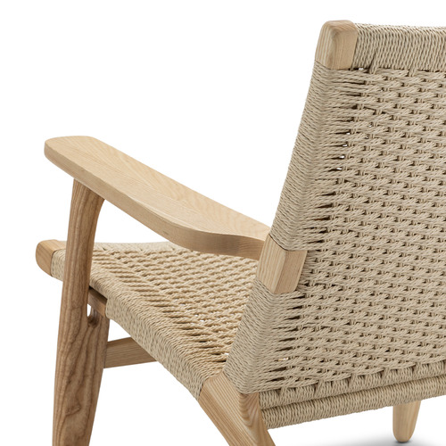 Rita Ash Wood Oak & Rattan Lounge Chair