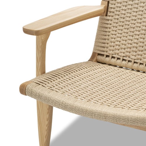 Rita Ash Wood Oak & Rattan Lounge Chair