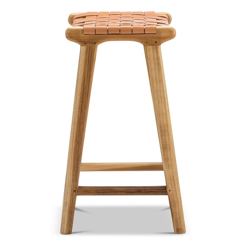 leather woven bar stool