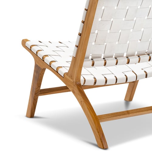 Casey Woven Cowhide Leather Lounge Chair