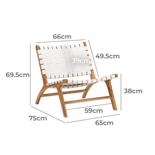Casey Woven Cowhide Leather Lounge Chair
