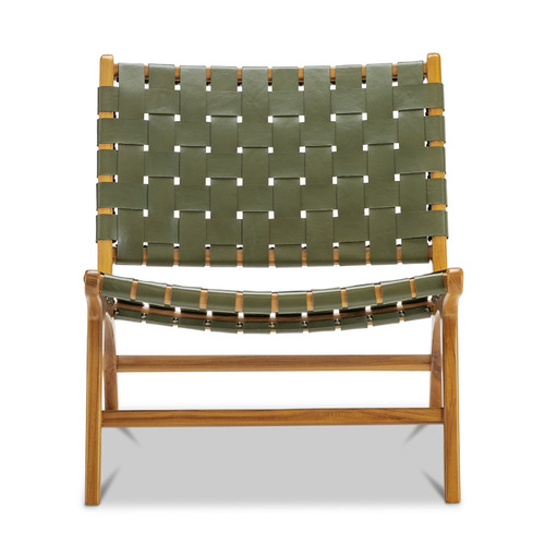 Casey Woven Cowhide Leather Lounge Chair