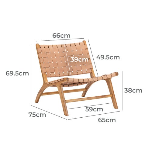 Casey Woven Cowhide Leather Lounge Chair